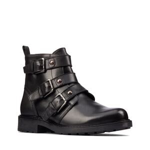 NEW CLARKS ORINOCO2 WOMEN'S BLACK LEATHER STUD BOOTS 9